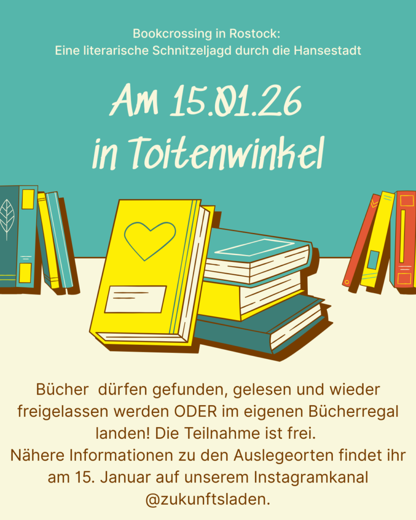 HANDGEMACHT & HERZENSSACHE DER KREATIVMARKT IM ZUKUNFTSLADEN IN TOITENWINKEL 29.11.2025 13-17 UHR MITMINI-WORKSHOP FILZEN KAFFEE, WAFFELN & SAFT JOLIOT-CURIE-ALLEE 48, 18147 ROSTOCK (IM CITYBLICK)